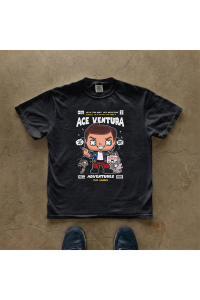 Grafftee Clothing Μπλουζάκι Ace Ventura με στάμπα, unisex, oversized