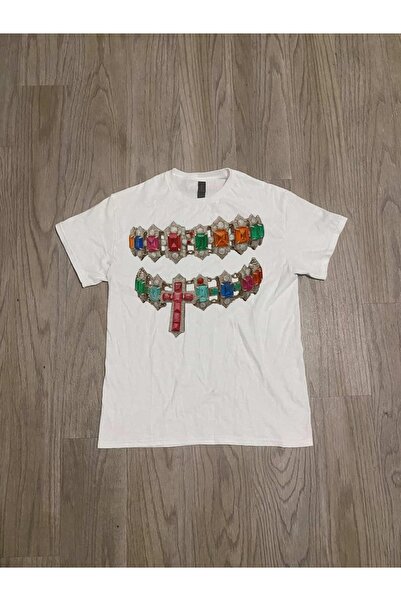 Grafftee Clothing Μπλουζάκι Unisex Oversize με στάμπα σταυρού και πολύτιμων λ...