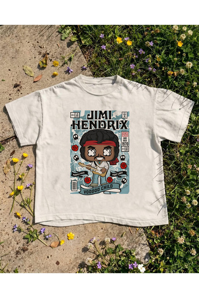 Grafftee Clothing Μπλουζάκι με στάμπα Jimmy Hendrix, Unisex, Oversize
