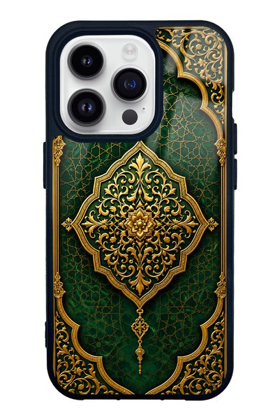 Spoyi iPhone 14 Pro Emerald Ottoman Majesty Design Glossy Phone Case