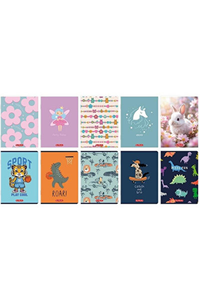 Herlitz Caiet scolar A5 16 file linie dubla multicolor set 20 buc
