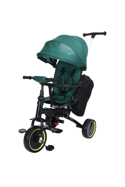 JHT Tricicletă pliabilă premium 3-în-1 pentru copii, 360 °   Scaun rotativ ra...