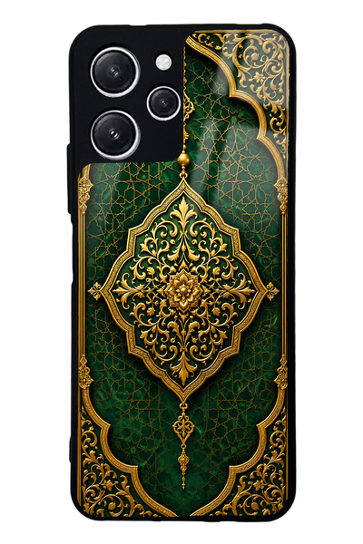 Spoyi Xiaomi Redmi 12 Emerald Glossy Phone Case with Ottoman Majesty Design