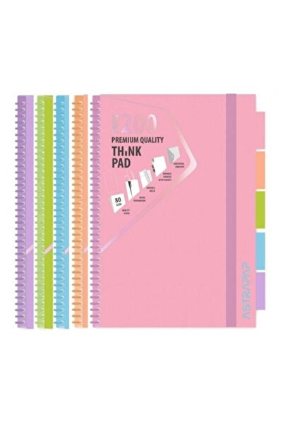 ASTRA papiernicze Caiet Astra A5 200 file coperta PP pastel multicolor