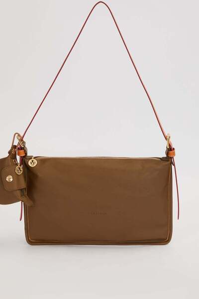 Levidor Green Charm Accessory Detailed Baguette Bag