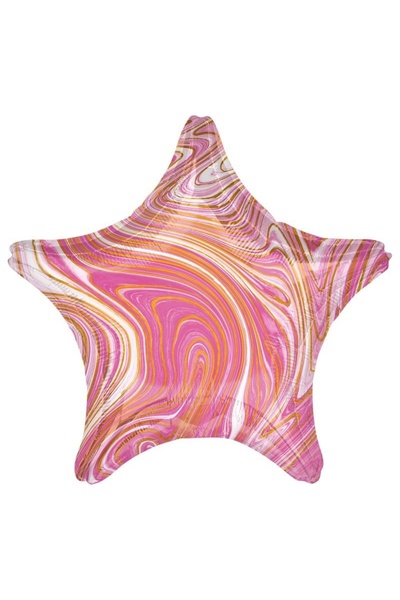 Baloane Vesele Balon Folie Stea Roz Marble BL266-5