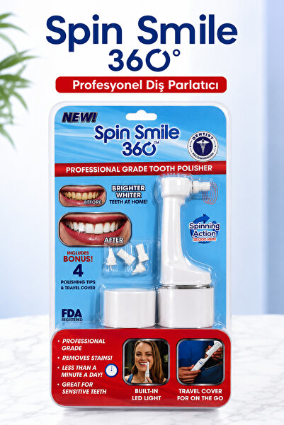 Dihamer Spin Smile 360 Elektrikli Diş Parlatma Cihazı 18.000 RPM LED Işıklı 4...