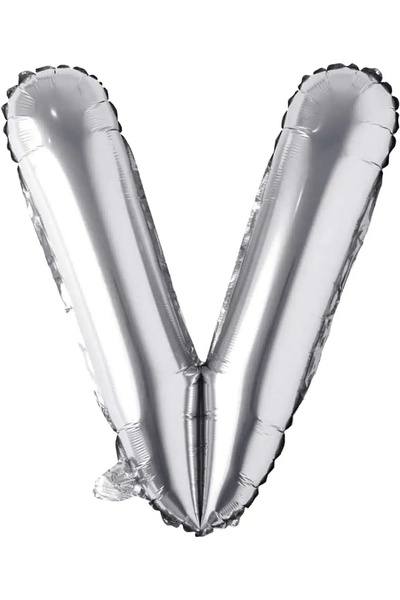 Baloane Vesele Balon Folie Litera V Silver 40 cm LTR5-V