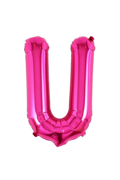 Baloane Vesele Balon Folie Litera U Roz 40 cm LTR7-U