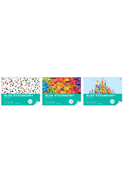 Interdruk Bloc desen A3, 20 foi, 80 g/m², coperta multicolor, pachet 10 buc