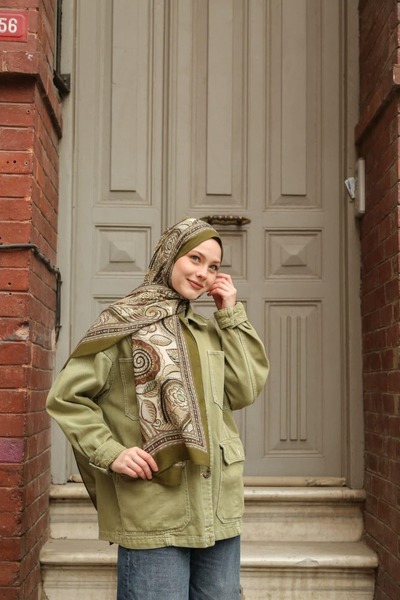 ENRİCO FERRİ Petra Ethnic Pattern Shawl - Green