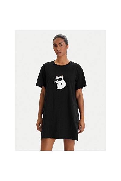 Karl Lagerfeld Cămașă de noapte pentru femei B1W45003 Negru