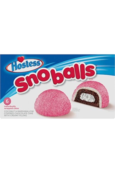 Hostess cakes HOSTESS Snoballs Roz 6 x 49.7 g – Prăjituri cu ciocolată, merin...