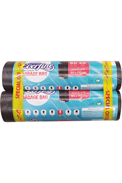 EVERFINE Garbage Bag Rolls Black 90x110cm 2x20's
