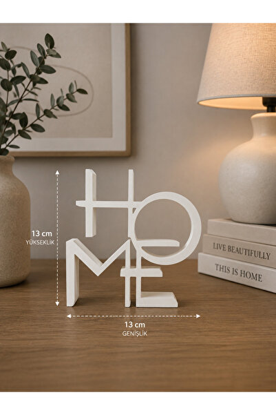 Velzade Home Dekoratif HOME Yazılı Obje | 3D Baskı Modern Ev Dekoru | Masa, R...