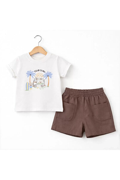 Mariposa Secret 6/24 Month Gabardine Shorts Basic T-Shirt Baby Set