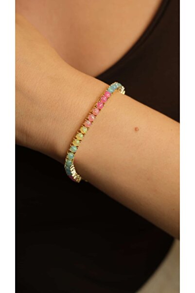 Jerie Gold Cast Rainbow Design Bracelet