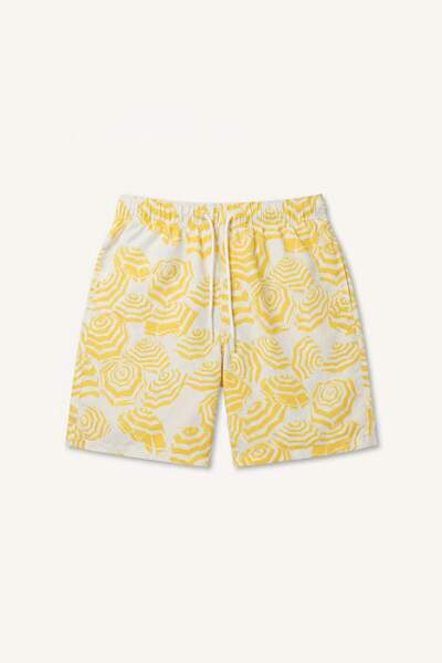 DeFacto Regular Fit Printed Mesh Lined Yellow Swim Shorts G7491Ax26Hs