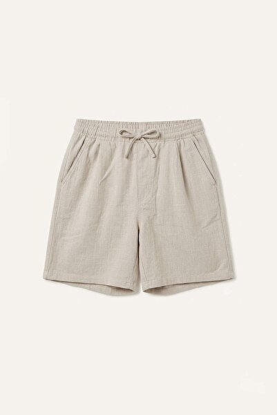 DeFacto Relax Fit Elastic Tie Waist Khaki Bermuda Shorts I3729Ax26Au