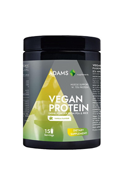 Adams Supplements Proteina Vegana cu Aroma de Vanilie 454g