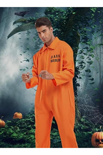 TAPIT Orange Prisoner Costume For Men Women, Jailbird Inmate Cosplay Outfit, ...