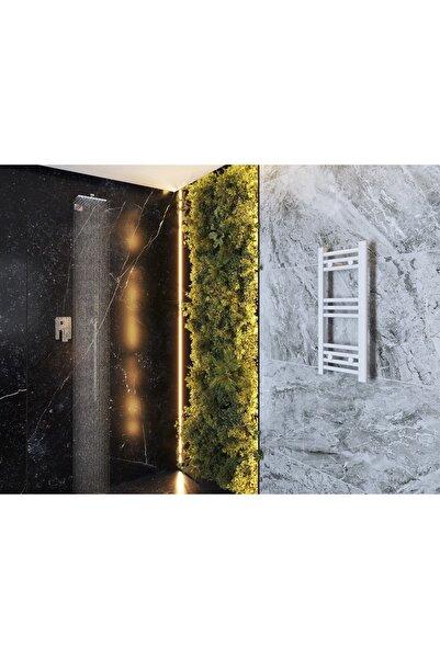Granitan Radiator Baie Breno, 30x70 cm, 211W, Alb Mat, Otel, Tip Scara, Monta...