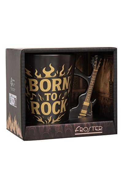HANDLOSFERA Cana din porțelan chitară electrică Born To Rock 300 ml mata