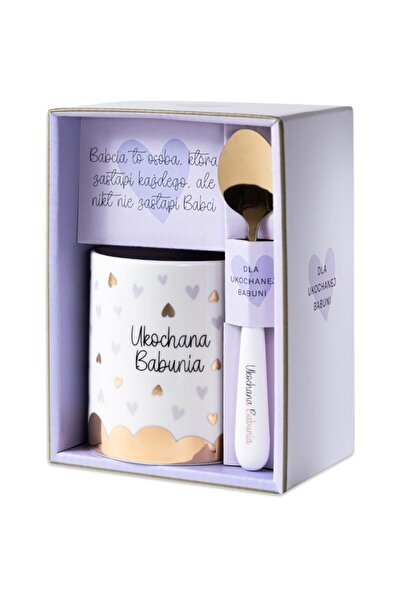 Be-Happy Gifts Set cadou Ukochana Babunia, cana ceramica, cu lingurita metali...