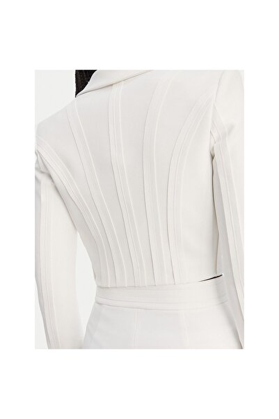 Elisabetta Franchi Γυναικείο Μπουφάν GI22261E2 Λευκό