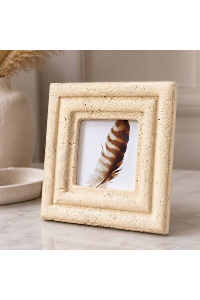 PINALE ART Traverten Fotoğraf Çerçevesi , El Yapımı Fotoğraf Çerçevesi 10x10 cm