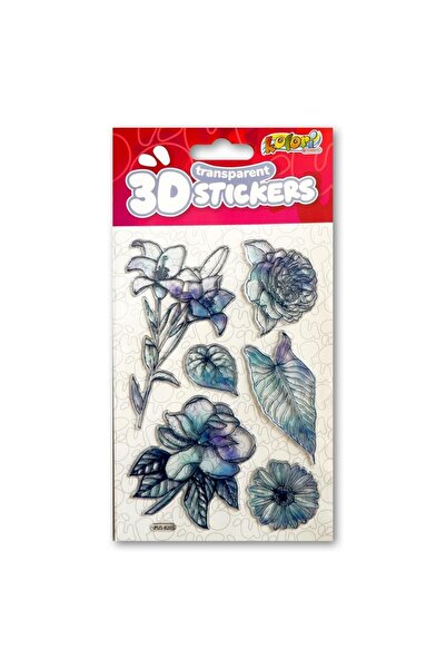 Penmate Stickere decorative 3D flori transparente multicolor 11x20cm