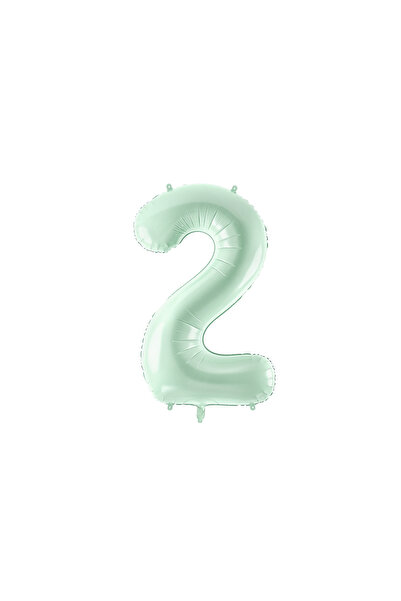 Partydeco Balon folie cifra 2 verde pastel 72cm