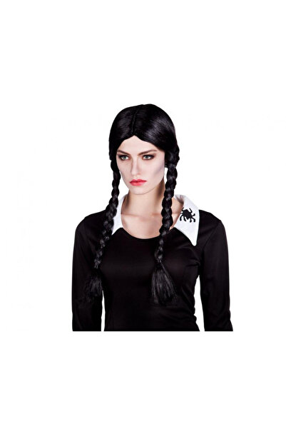 Godan Peruca din par sintetic, model Wednesday Addams, doua cozi impletite, n...