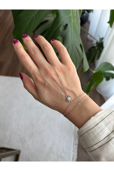 ringbox Gümüş Renkli Taşlı Güneş Şahmeran