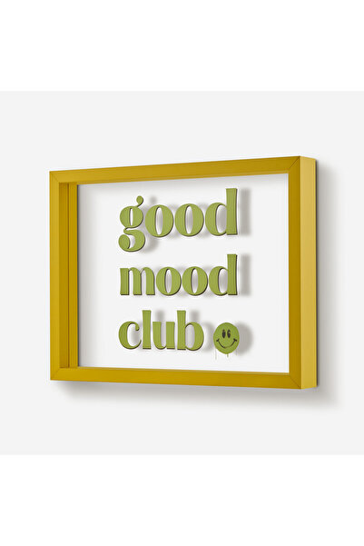 GIFT COMPANY Καφέ Γυάλινο MDF Πλαίσιο Good Mood Club 35Χ26x4 εκ.