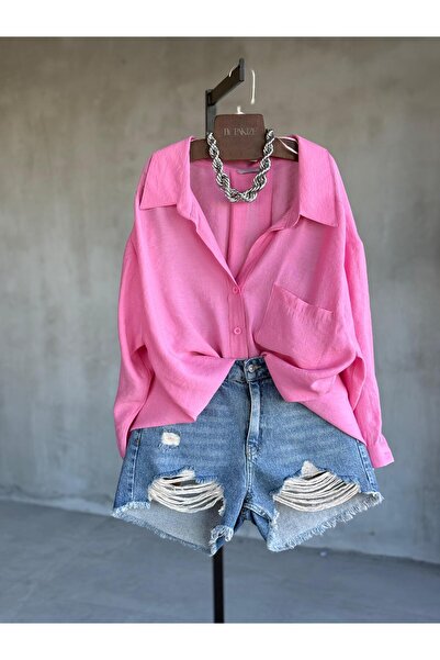 By Pakize Premium Düşük Omuzlu Oversize Gömlek