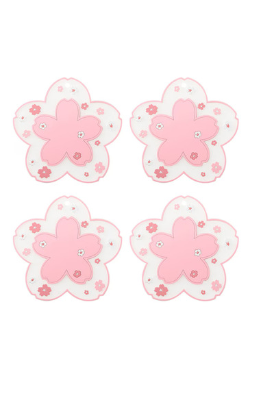 OYEFLY Set 4 suporturi pentru bauturi Oyefly, 11.5 x 115 cm, silicon, roz, tr...