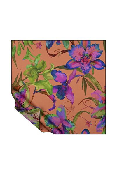 ipekevi Spotted Orchid Tivil Silk Scarf 01947-Honey Foam