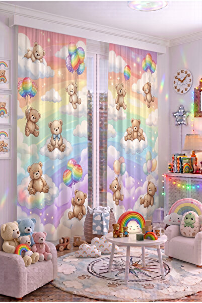 EFSANE PET 140X260 cm 2 Wings Baby Kids Room Background Curtain Patterned Dec...