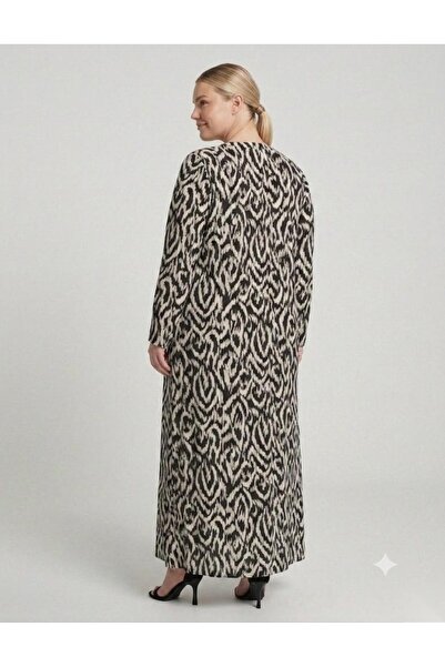 Sedef Moda Evi Long Sleeve Viscose Plus Size Hijab Zebra Pattern Cupped Mothe...