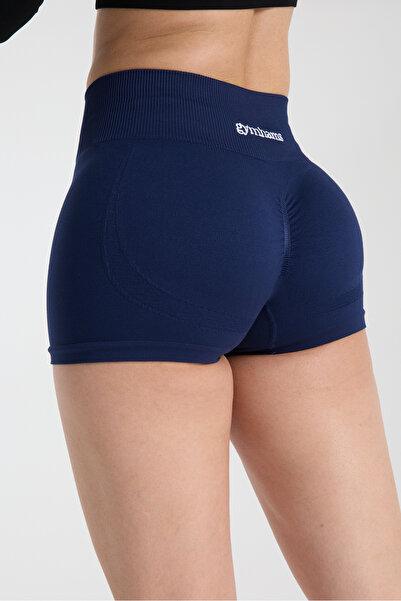 gymhams Drop Kadın 3’LÜ Seamless Spor Takım(Halter Yaka Pedli Bra - Büzgülü Push Up Tayt- Mini Şort)