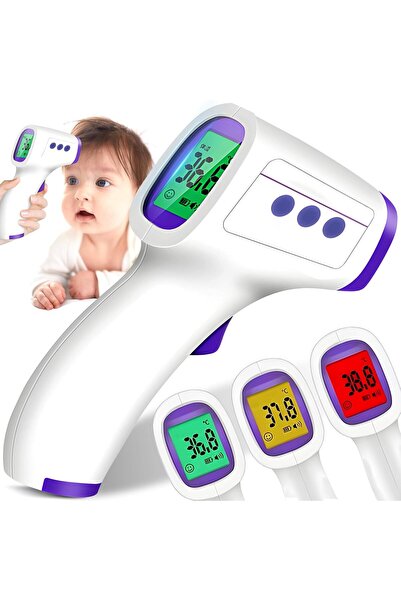 Ayawaska Termometru digital cu infrarosu fara contact, LCD color, masurare in...