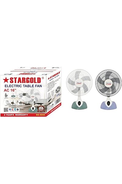 Stargold Star Gold 16-inch Electric Table Fan with 3 Speed Settings and Oscil...