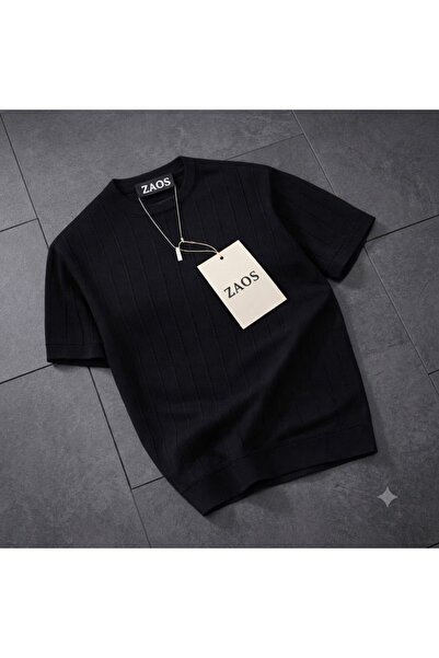 zs zaos fashion Men's Short-Sleeved Summer Knitwear T-Shirt High-Quality Basi...
