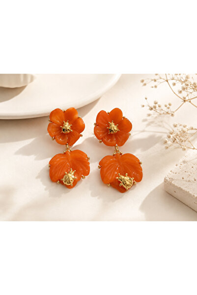 Archhazel Jewelery Ladybug Detailed Orange Flower Xuping Dangle Earrings for ...