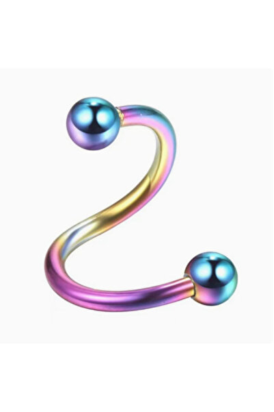 TakıLabirenti Kıvrımlı Çelik Spiral Piercing, Nose Piercing Tragus Helix Kıkı...