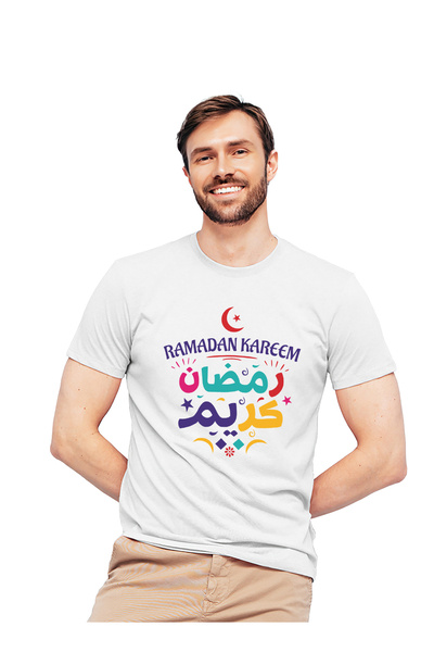 Generic عالم الموضة تيشرت قطن بطباعة عالية الجودة بتصميم رمضان