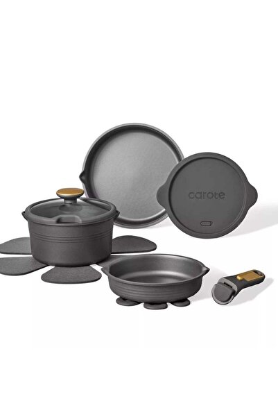 CAROTE 10-Piece Nonstick Cookware Set with Detachable Handle, Stackable Pots ...