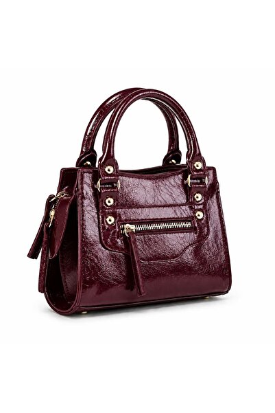 ByKübra Women's Long Strap Patent Leather Hand and Shoulder Bag