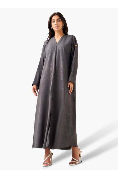 Azria Fashion Bloom Abaya - Silver